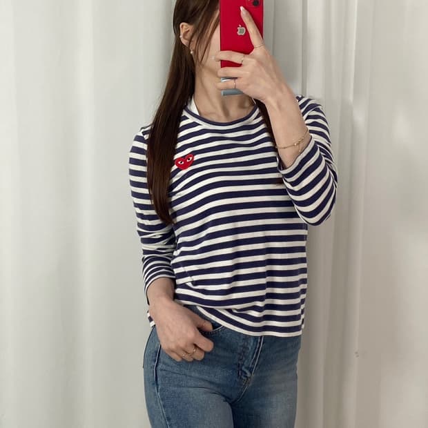 꼼데가르송 스트라이프 롱슬리브