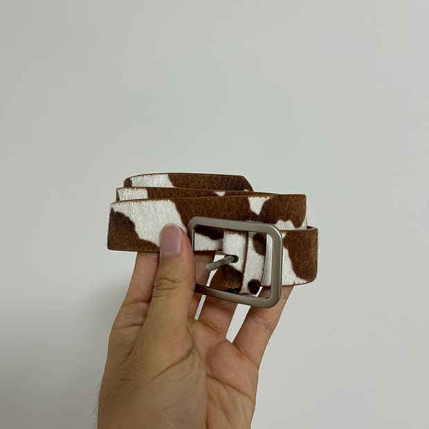핀터 Cow pattern belt 빈티지 송치벨트