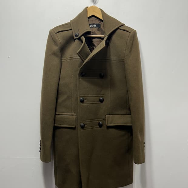 시스템 여성 카키 코트 자켓 L
