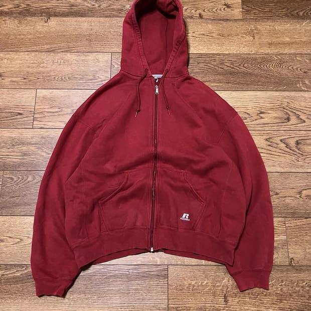 러셀 애슬레틱 스웻 후드집업 레드