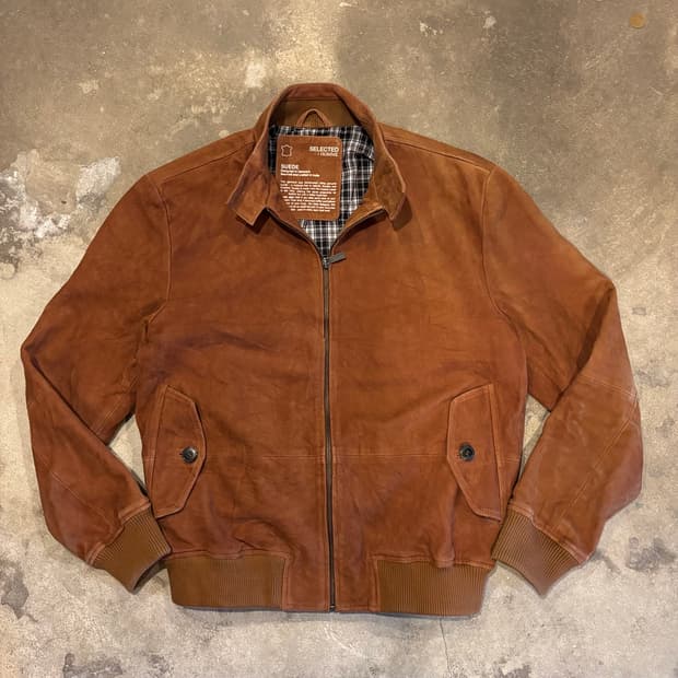 셀렉트옴므 스웨이드 해링턴 자켓