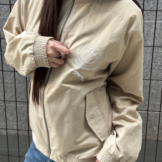 푸마 베이지 집업 져지