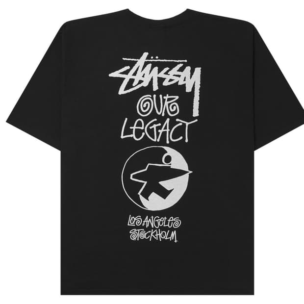 스투시 x 아워레가시 서프맨 피그먼트 다이드 티셔츠 블랙 s