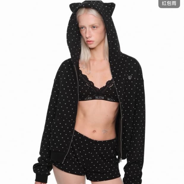 1jinn studio 원진스튜디오 캣후드집업 팬츠 세트 고양이후드집업