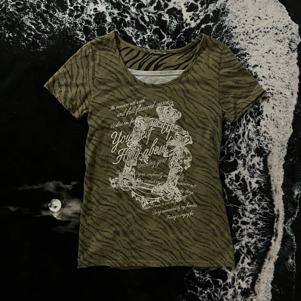 y2k 지브라 프린팅 반팔