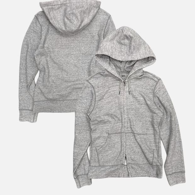 melange 2way hood zip-up