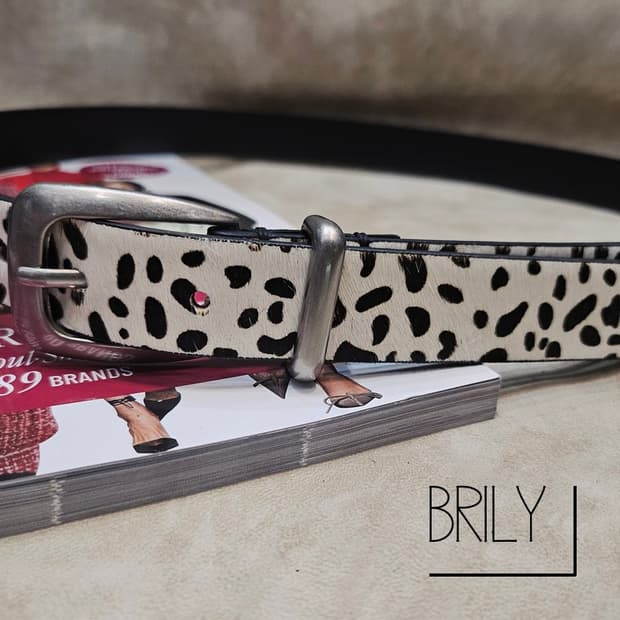 [Unisex] LOG 호피 레오파드 이태리 소가죽 송치털 웨스턴 벨트