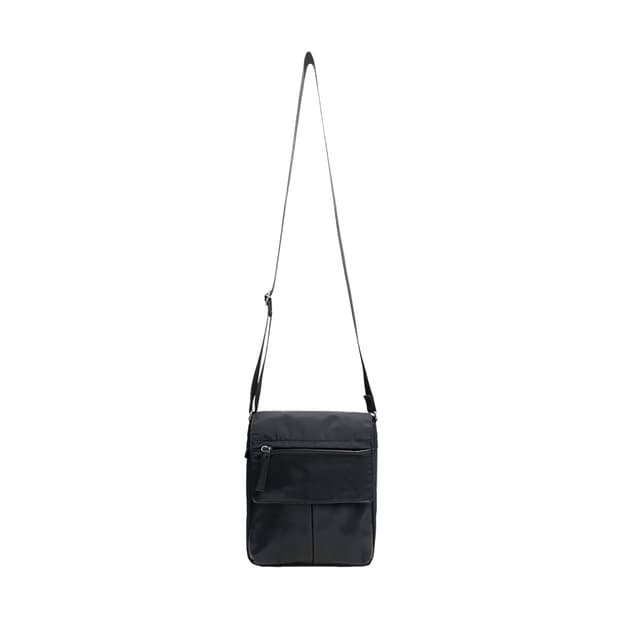 paneled messenger bag