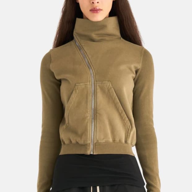 릭오웬스 퍼넬넥 집업 스웻셔츠 마운틴 후드집업