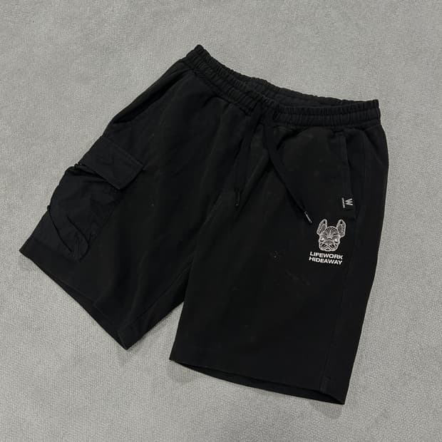 라이프워크 블랙 반바지 카고포켓 m