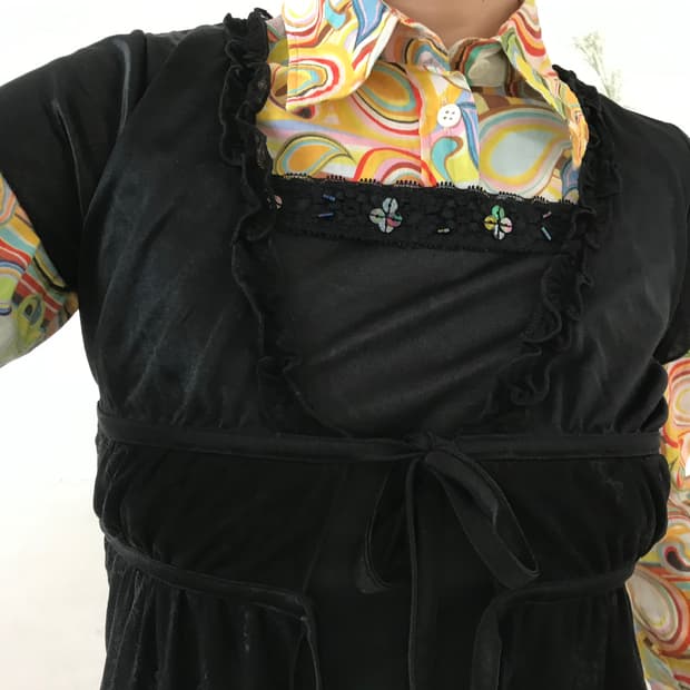 vintage black string top