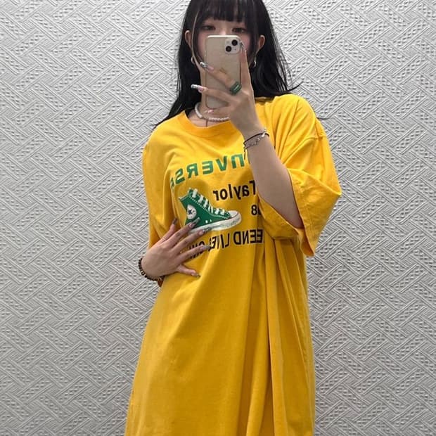 컨버스 척테일러 빈티지 캐주얼 레트로 빅사이즈 반팔티 5L C12587