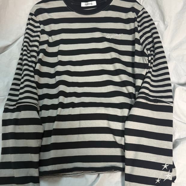 경 P-Dyed Stripe Long Sleeve Tee_Gray