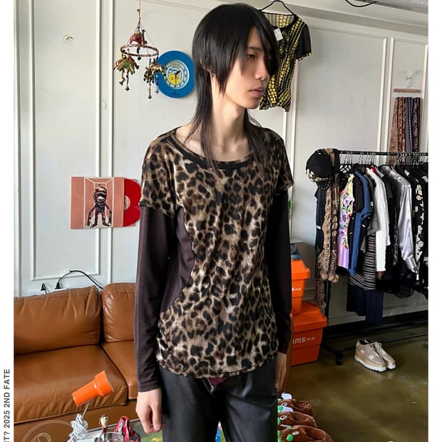 JPN Vintage Leopard Layered Long Sleeve