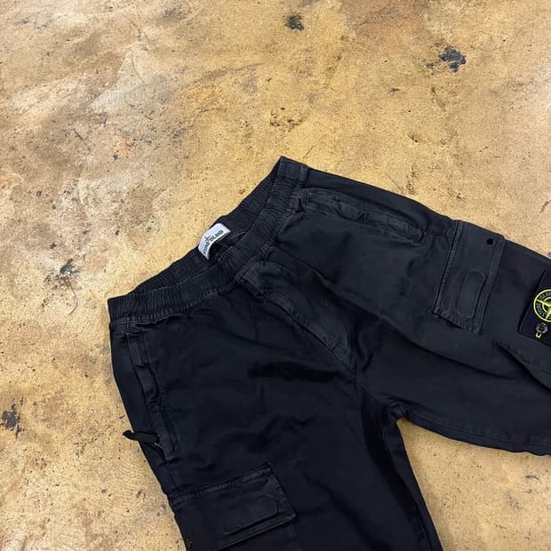 [정품/32] 스톤아일랜드 블랙 카고 조거 팬츠 b19