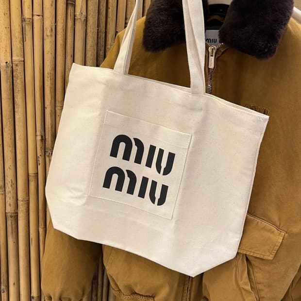 미우미우 리사이클 에코백 내츄럴 라지