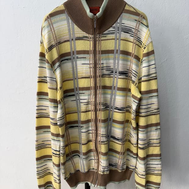 정품) 미쏘니 남성 스트라이프 집업 자켓 50(100-105)