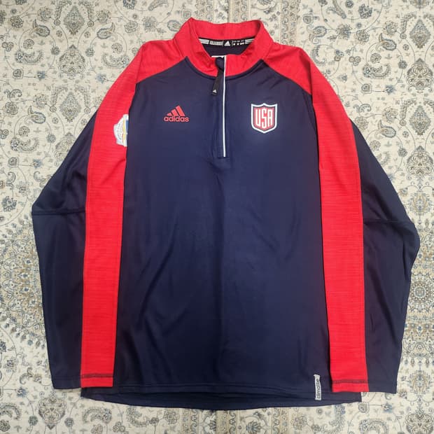 아디다스 2016  아이스 하키 USA 국대 하프집업 M