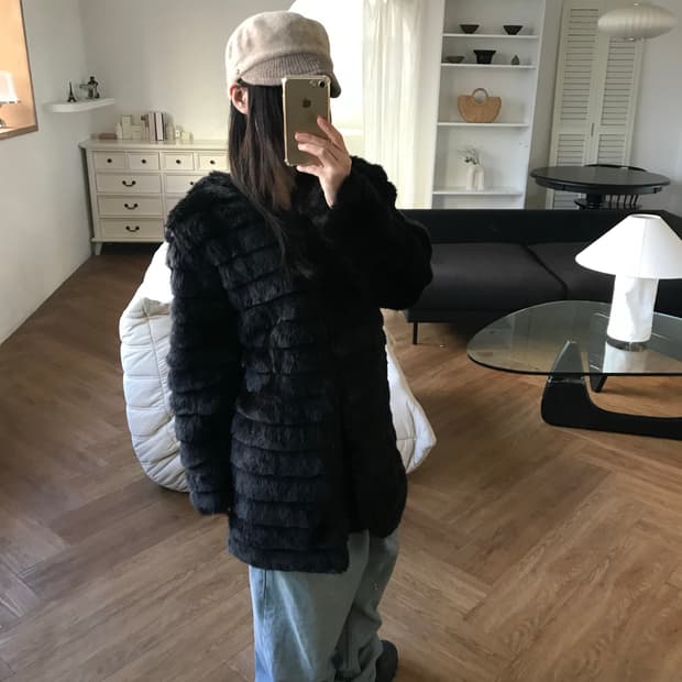 vintage black fur jacket