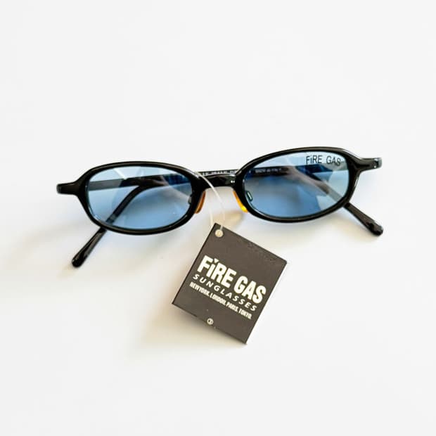 90s FIRE GAS 블랙 뿔테 스퀘어 틴트 빈티지 선글라스