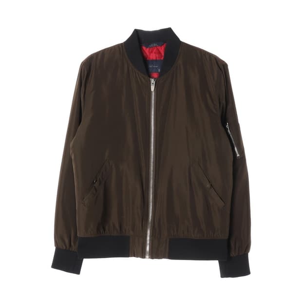 자라 맨 레드 퀼팅 안감 봄버 자켓 L