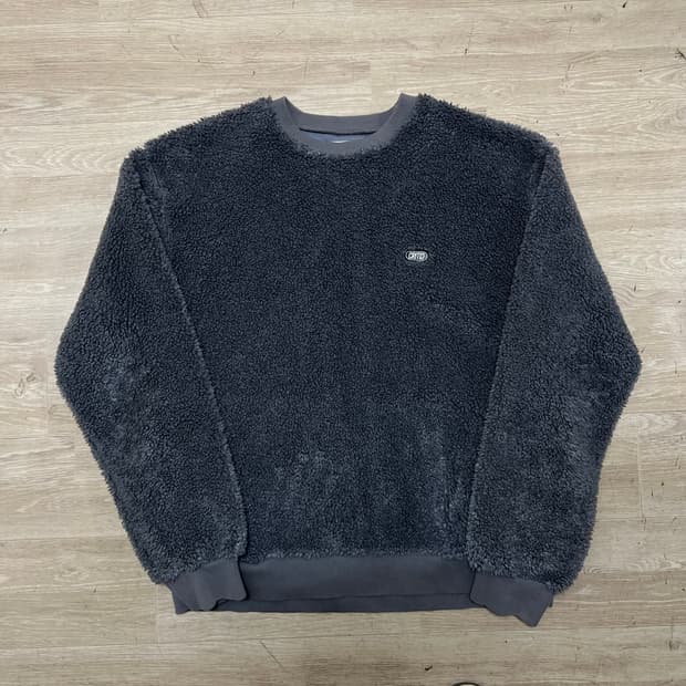 크리틱 남여공용 와펜 웜업 뽀글이 맨투맨 티셔츠 [차콜] XL/105