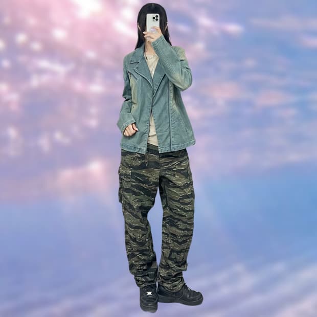 샌드워싱 라이더 펑크 데님자켓