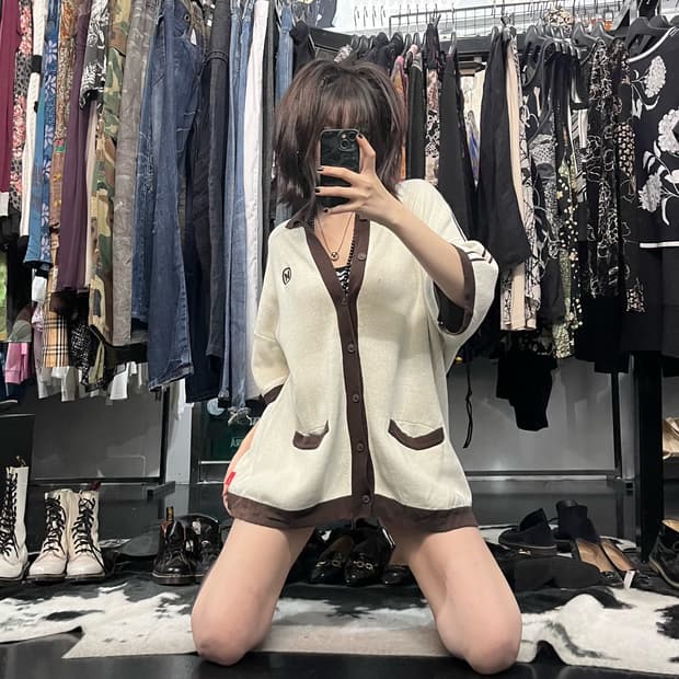 9090 반팔 가디건