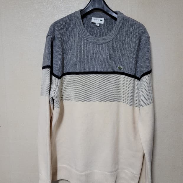 라코스테 컬러블럭 풀오버 니트