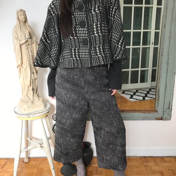 vintage pattern wool jacket
