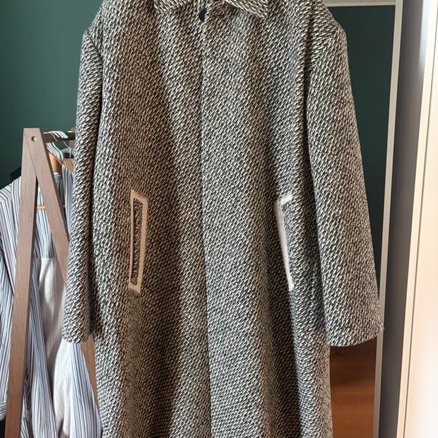 STU 오버사이즈 헤링본 코트 L