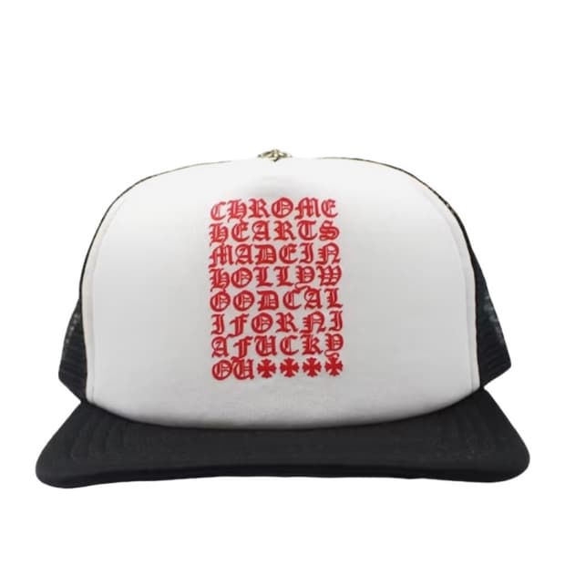 Chrome hearts 아이차트 트러커 햇 블랙 화이트레드