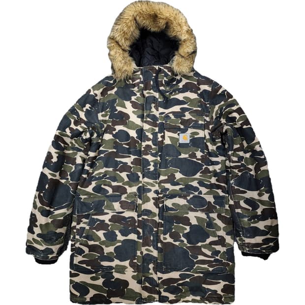 칼하트 시베리안 카모플라쥬 카모 파카 S