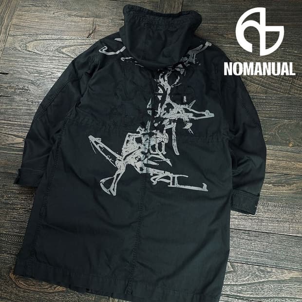 [노메뉴얼] (새상품) 후디드 G.P 필드 야상 자켓 챠콜 M20103