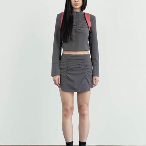 미스치프 MOCK NECK SHIRRING 셋업