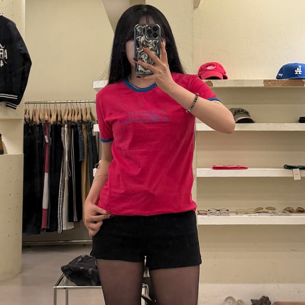 푸마 빈티지 핫핑크 반팔 티셔츠 U1436