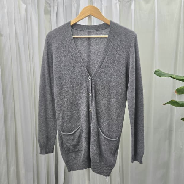 일본 빈티지 캐시미어 100 브이넥 니트 가디건 1805