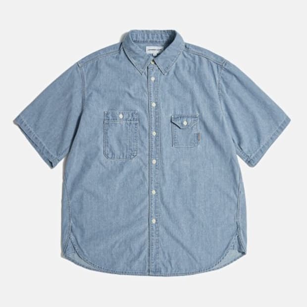 XL 에스피오나지 샴브레이 더블 포켓 워크 반팔 셔츠