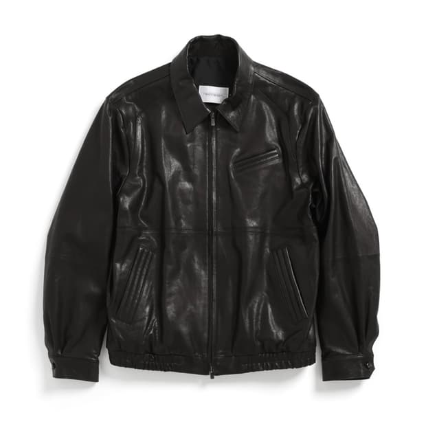 해칭룸 스티치 볼륨 레더 자켓