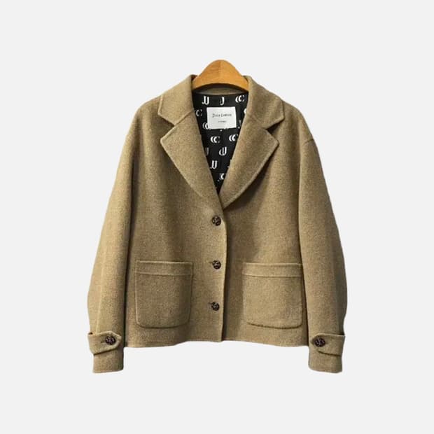 쥬시꾸뛰르 캐시미어 블렌드 핸드메이드 숏코트 자켓