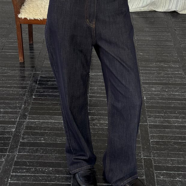 킨다베이지 클래식 생지 데님(롱버전, L)