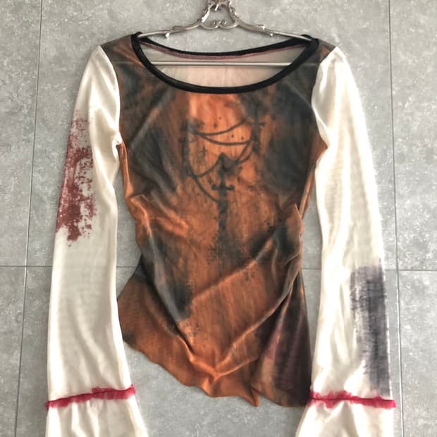 빈티지 오리엔탈 언발 메쉬 롱슬리브