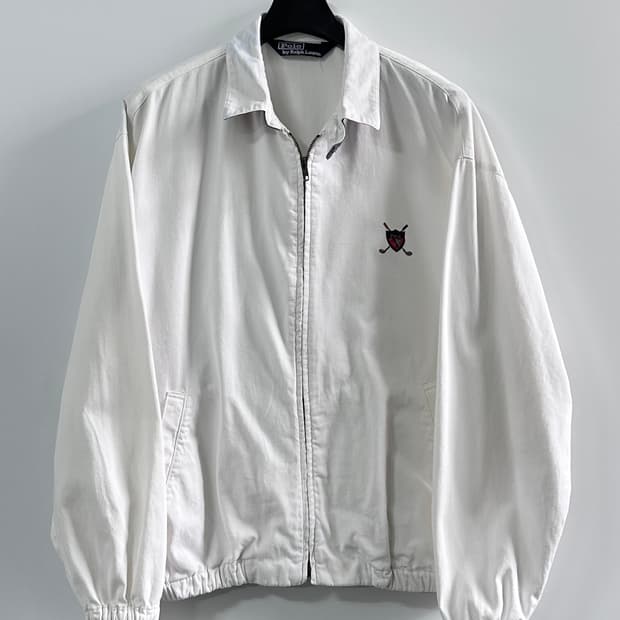 00s 폴로 골프 로고 화이트 스윙탑 자켓 (va.18)