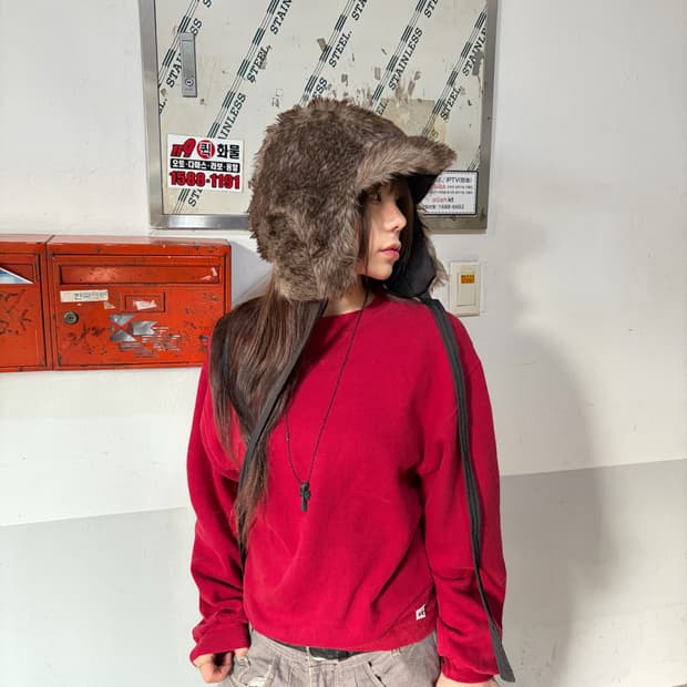 90s RUSSELL 레드 스웻 셔츠 맨투맨