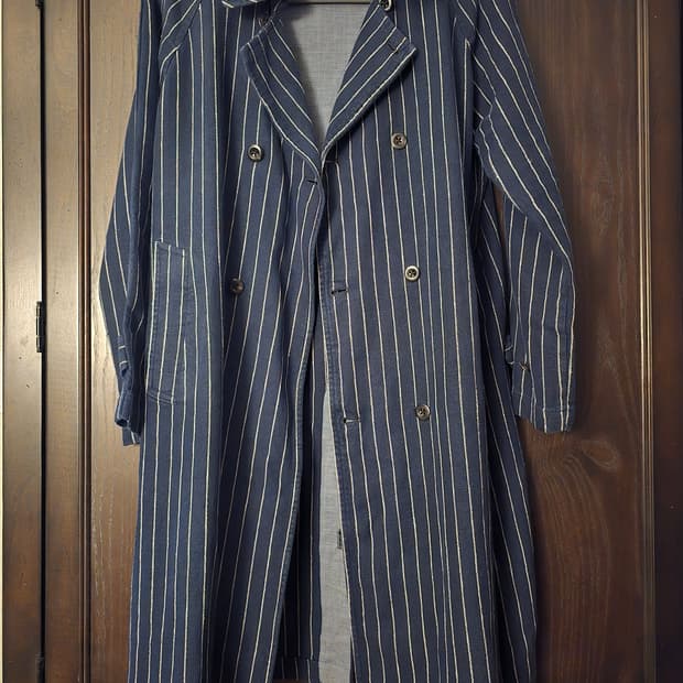 45R 네이비 스트라이프 롱 트렌치 코트3사이즈입니다.