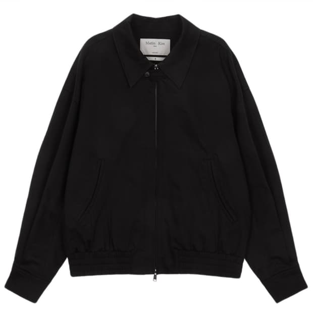 마뗑킴 코튼 블렌드 칼라 릴렉스드 봄버 자켓 블랙