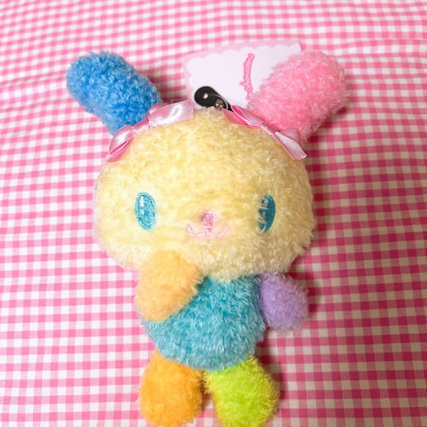 아베일X우사하나 뽀글이 리본 마스코트 키링