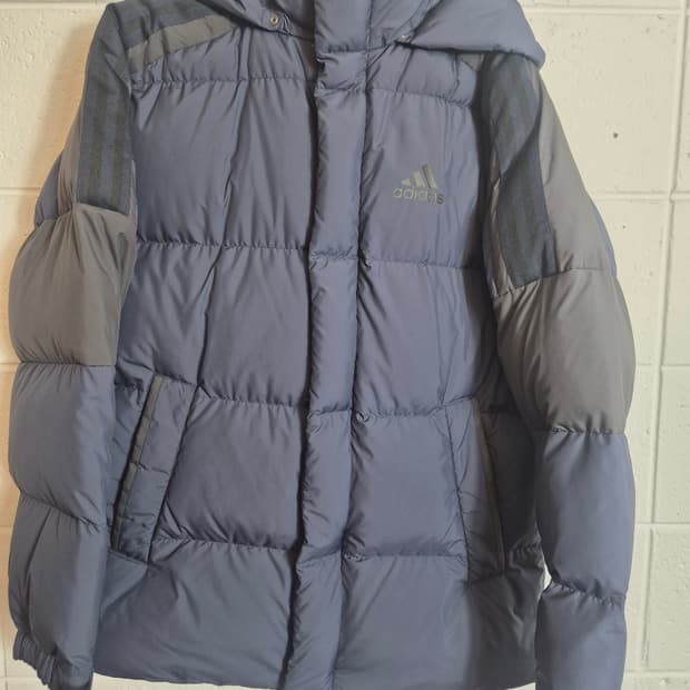 95 )아디다스 덕다운 후드 패딩 점퍼 네이비