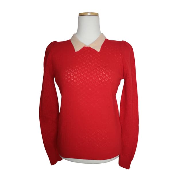 베이킹파우더 레드 투톤 니트 상의 44