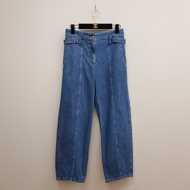 한섬 시스템 2022 벨티드 와이드 데님 팬츠  64-94사이즈